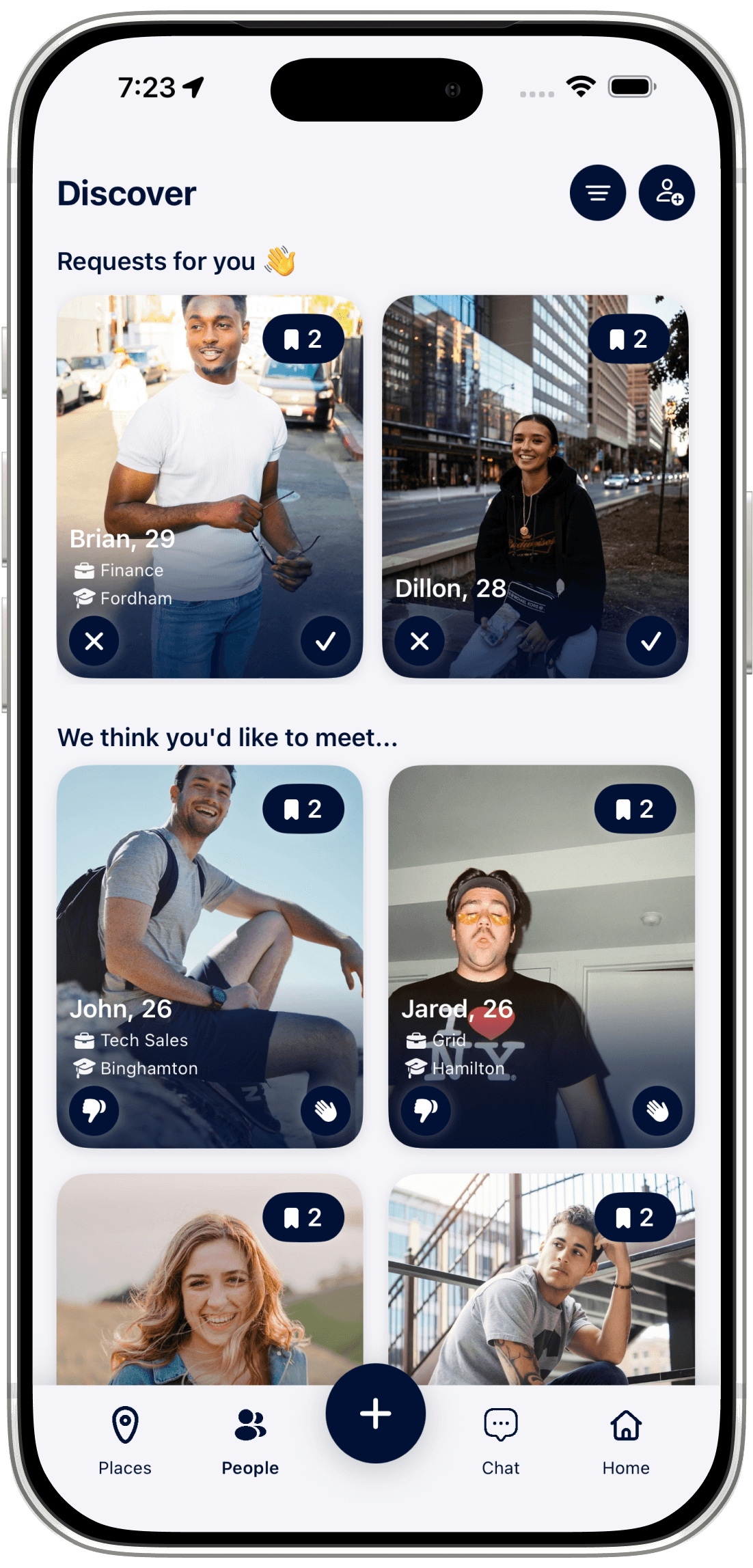 Meet people nearby who share your venue interests